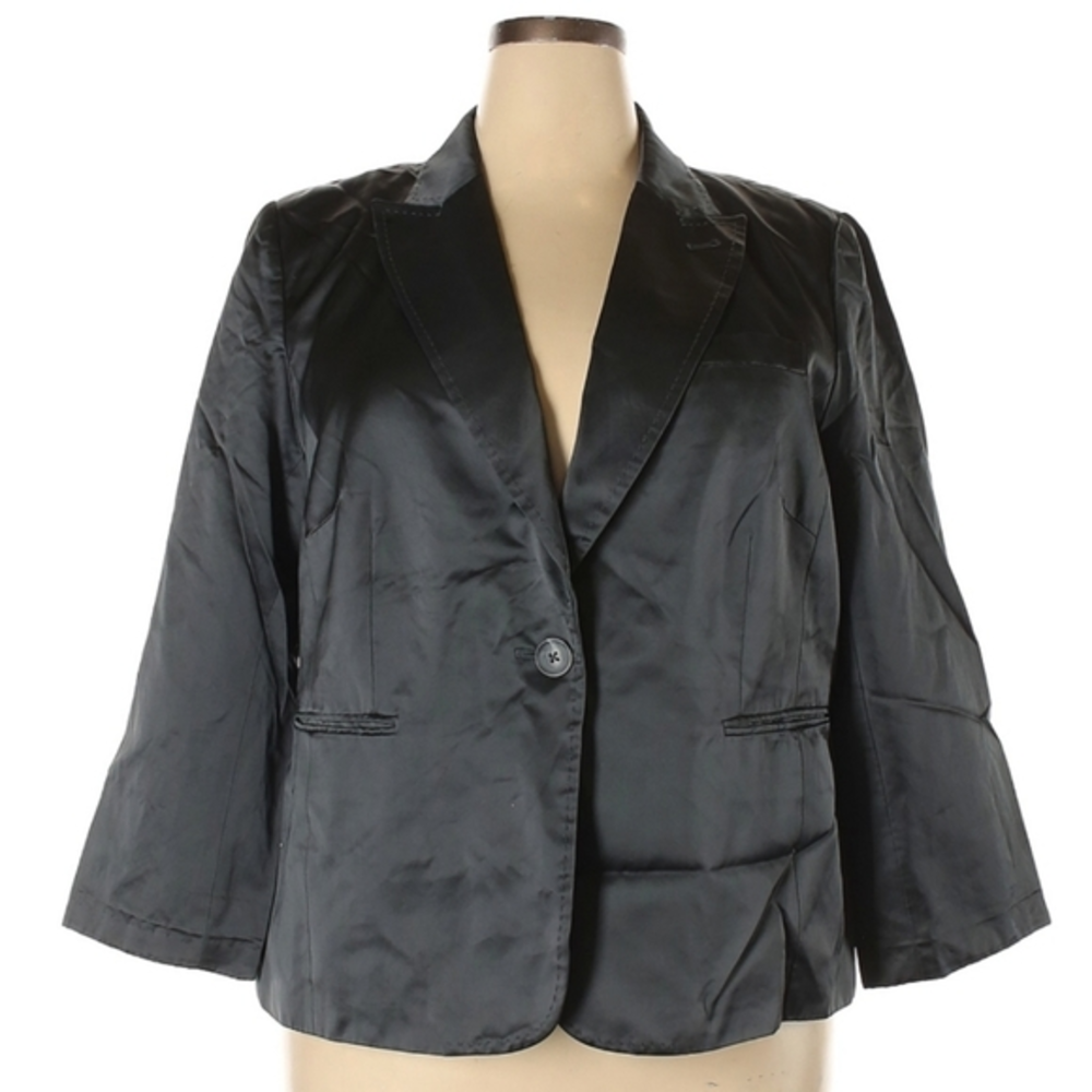 Womens Blazer Jacket Size 20W‎ Victor Alfaro Gray Shiny Holidays Office 2x.